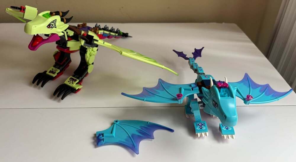 Lego Elves Dragon Lot Light Green Blue Dragon Incomplete Parts Wings 41183 41172